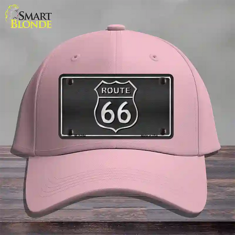 Route 66 Shield Black Novelty License Plate Hat Cotton / Pink