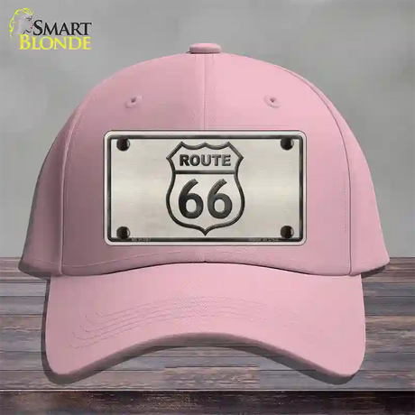 Route 66 Shield White Novelty License Plate Hat Cotton / Pink