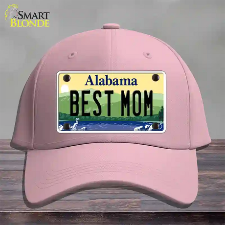 Best Mom Alabama Novelty License Plate Hat Cotton / Pink