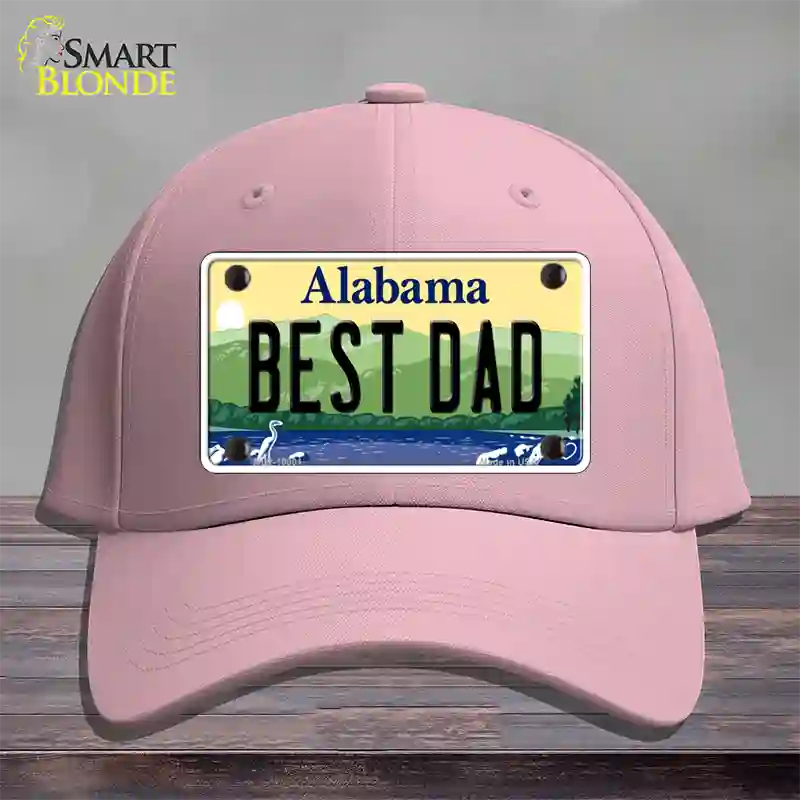 Best Dad Alabama Novelty License Plate Hat Cotton / Pink