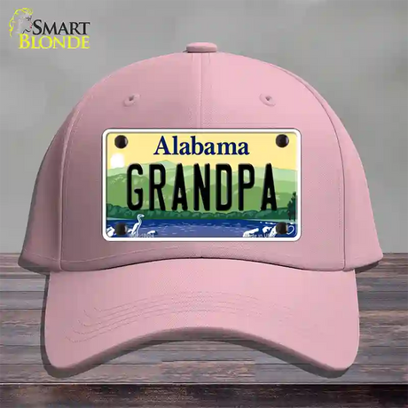 Grandpa Alabama Novelty License Plate Hat Cotton / Pink