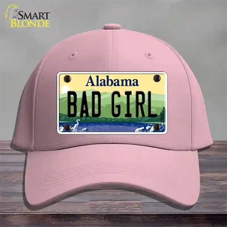 Bad Girl Alabama Novelty License Plate Hat Cotton / Pink