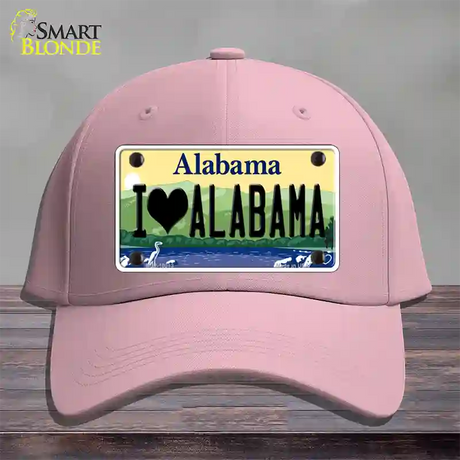 I Love Alabama Novelty License Plate Hat Cotton / Pink