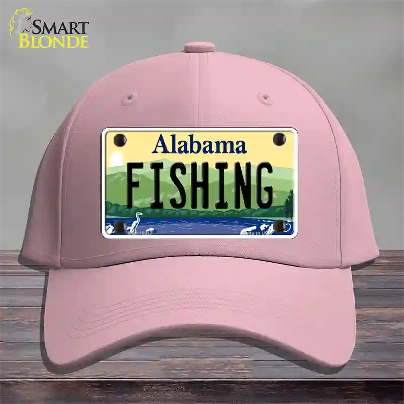 Fishing Alabama Novelty License Plate Hat Cotton / Pink