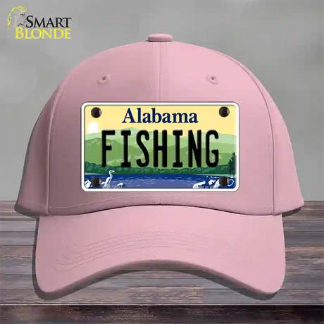 Fishing Alabama Novelty License Plate Hat Cotton / Pink