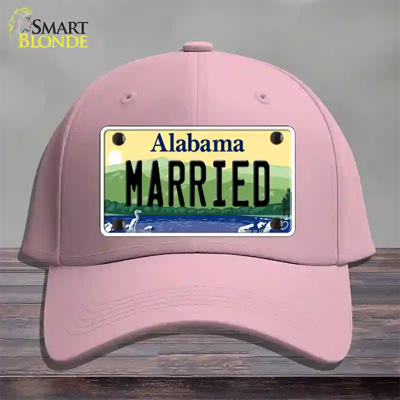 Married Alabama Novelty License Plate Hat Cotton / Pink