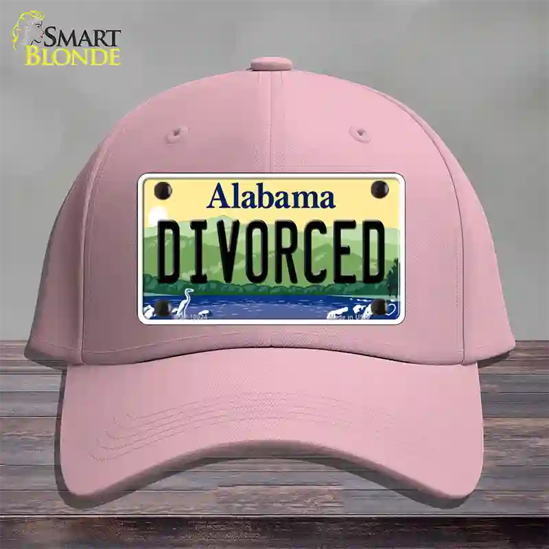 Divorced Alabama Novelty License Plate Hat Cotton / Pink