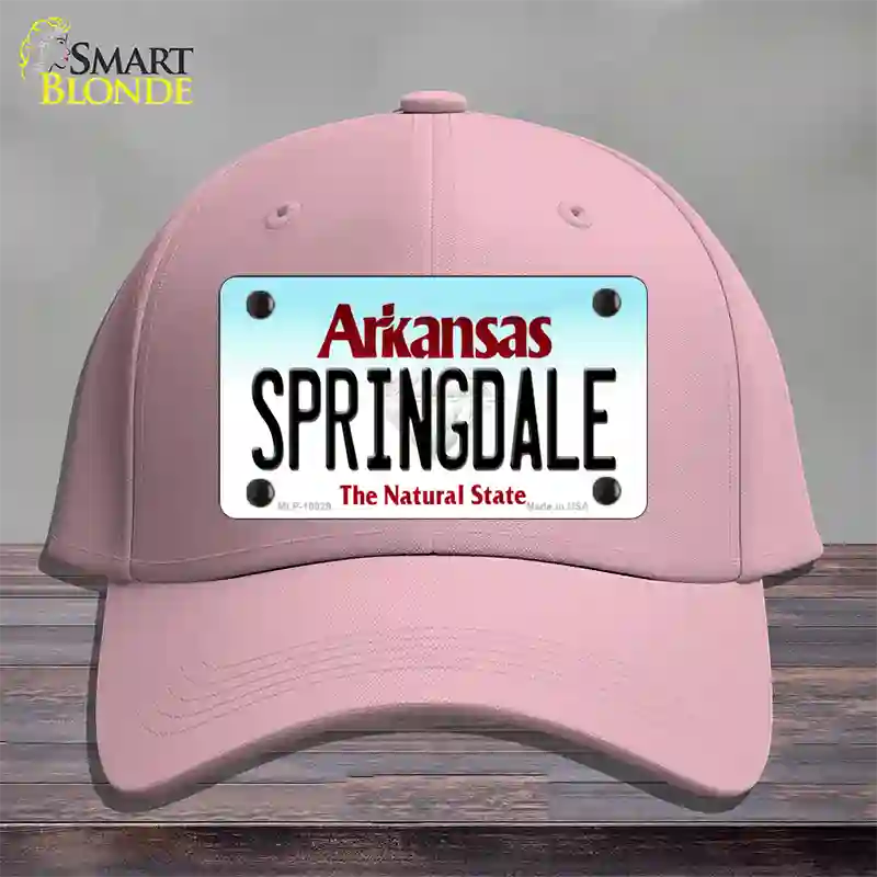 Springdale Arkansas Novelty License Plate Hat Cotton / Pink