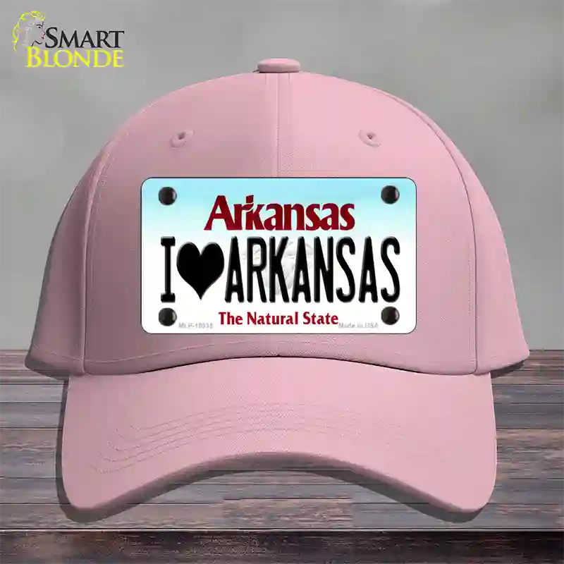 I Love Arkansas Novelty License Plate Hat Cotton / Pink