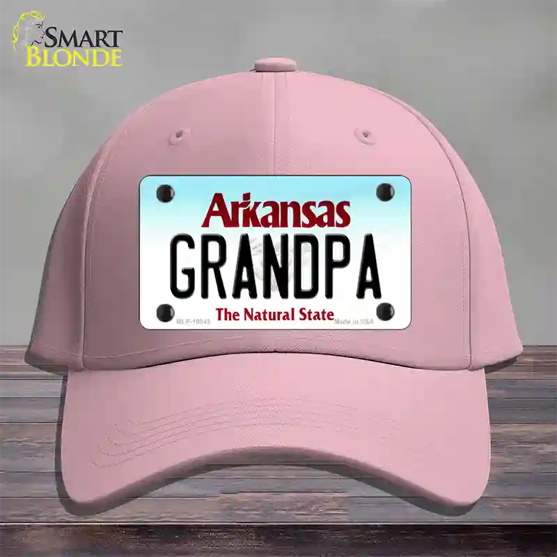 Grandpa Arkansas Novelty License Plate Hat Cotton / Pink