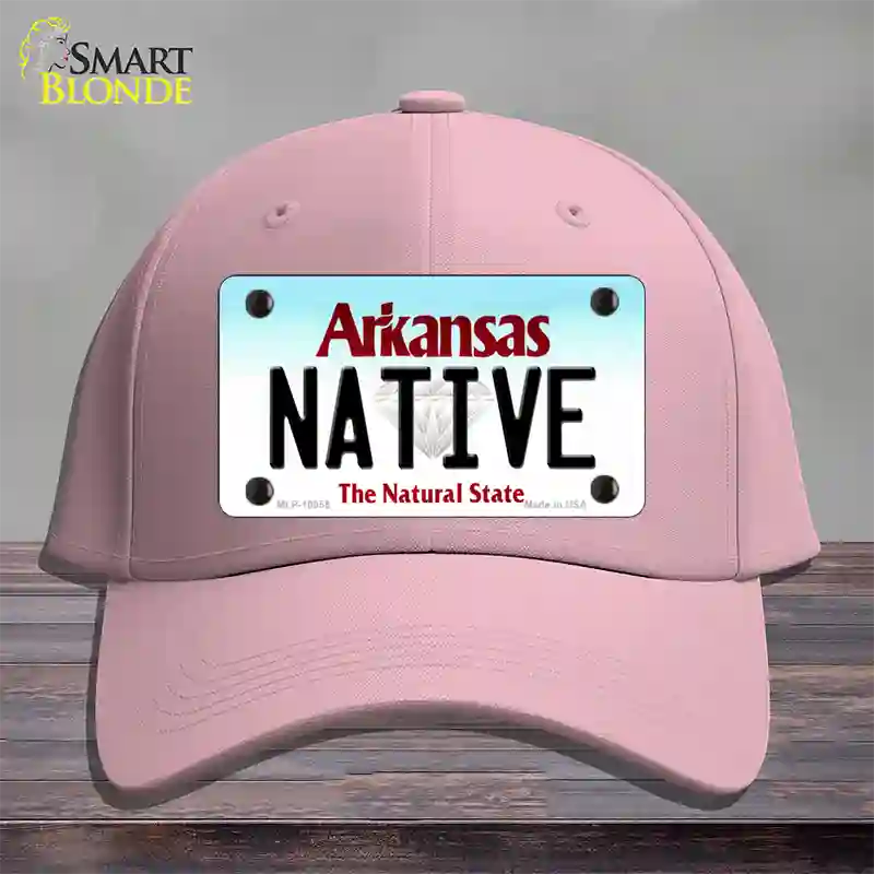 Native Arkansas Novelty License Plate Hat Cotton / Pink