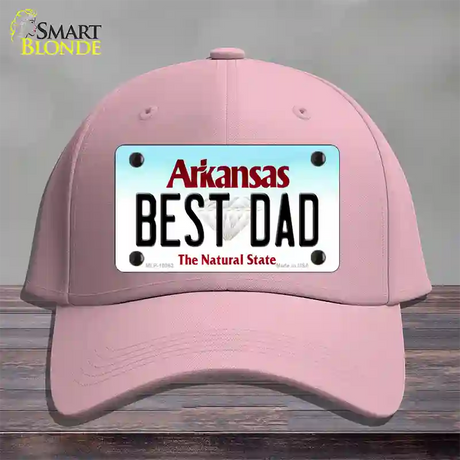 Best Dad Arkansas Novelty License Plate Hat Cotton / Pink