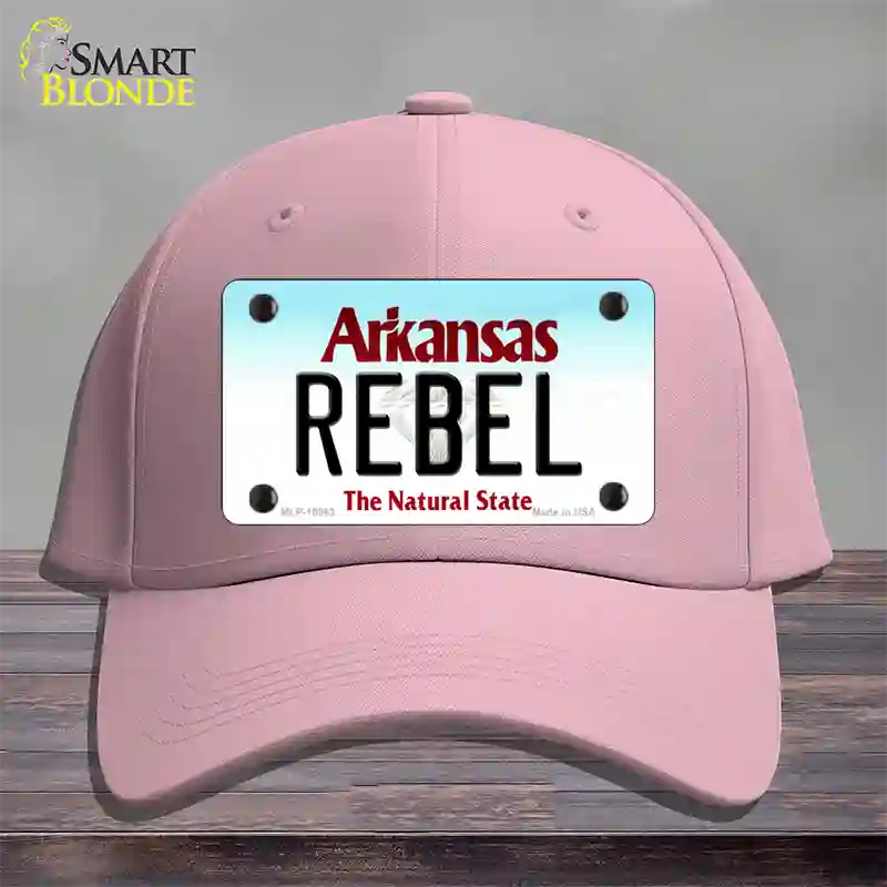 Rebel Arkansas Novelty License Plate Hat Cotton / Pink