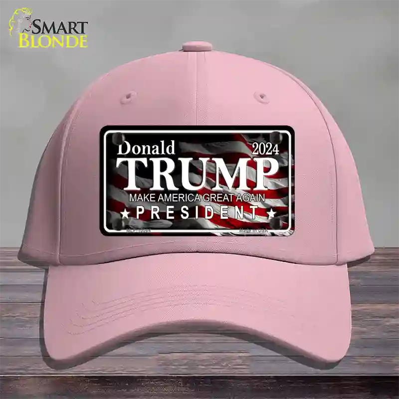 Trump 2024 Novelty License Plate Hat Cotton / Pink