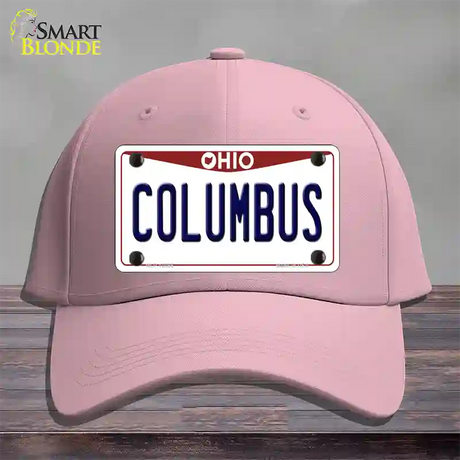 Columbus Ohio Novelty License Plate Hat Cotton / Pink