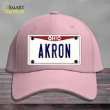 Akron Ohio Novelty License Plate Hat Cotton / Pink