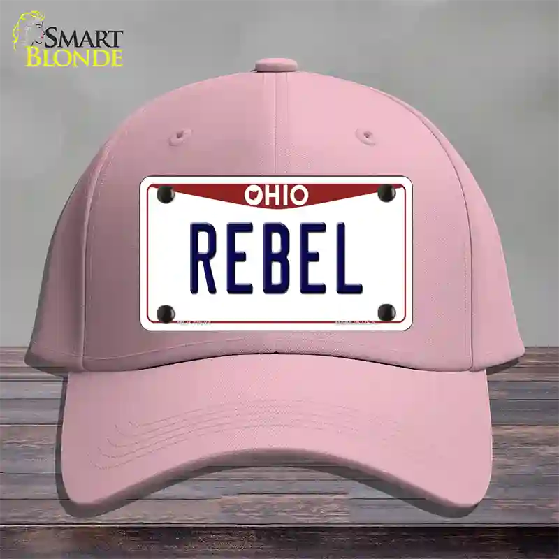 Rebel Ohio Novelty License Plate Hat Cotton / Pink