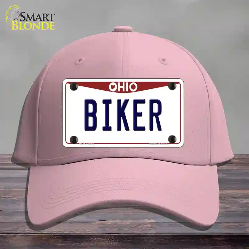 Biker Ohio Novelty License Plate Hat Cotton / Pink