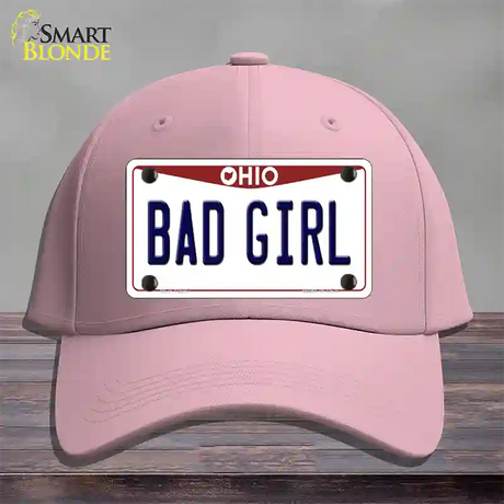 Bad Girl Ohio Novelty License Plate Hat Cotton / Pink