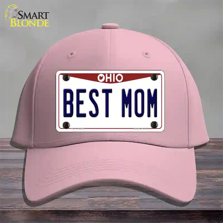 Best Mom Ohio Novelty License Plate Hat Cotton / Pink