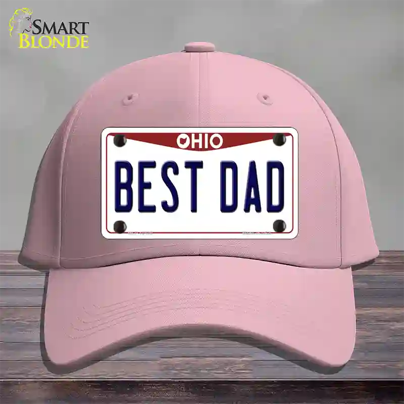 Best Dad Ohio Novelty License Plate Hat Cotton / Pink