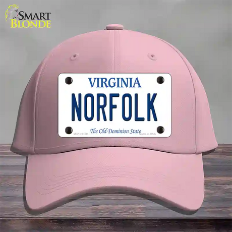 Norfolk Virginia Novelty License Plate Hat Cotton / Pink