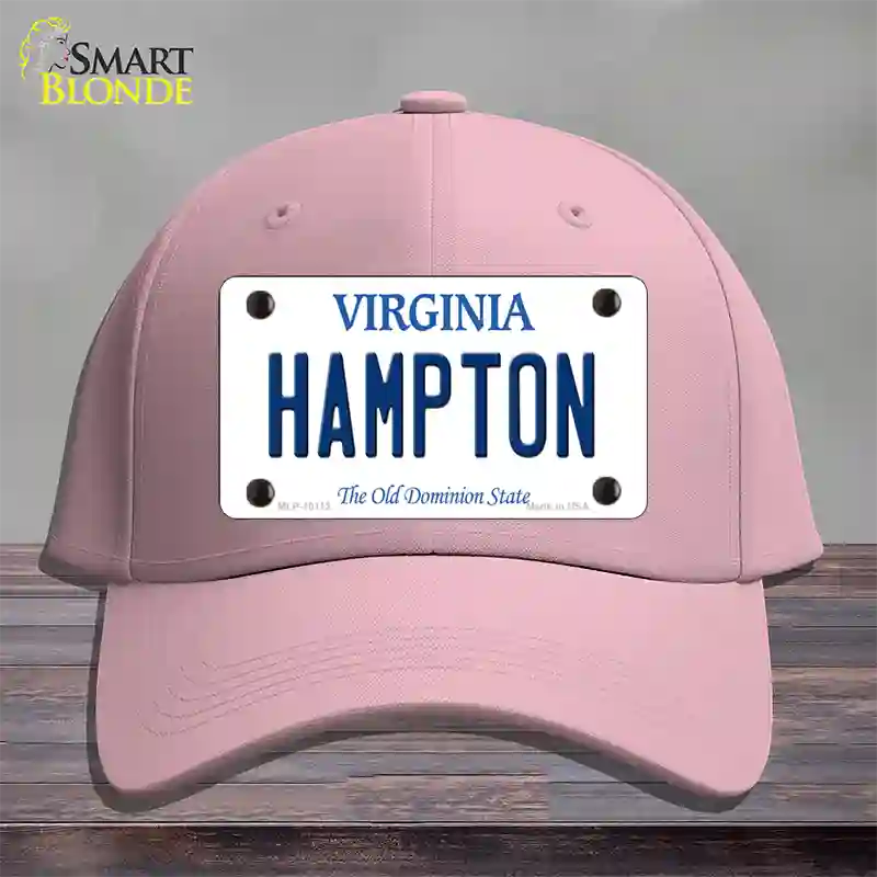 Hampton Virginia Novelty License Plate Hat Cotton / Pink