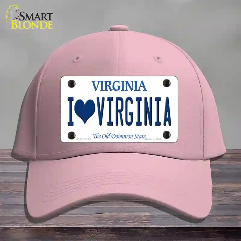 I Love Virginia Novelty License Plate Hat Cotton / Pink