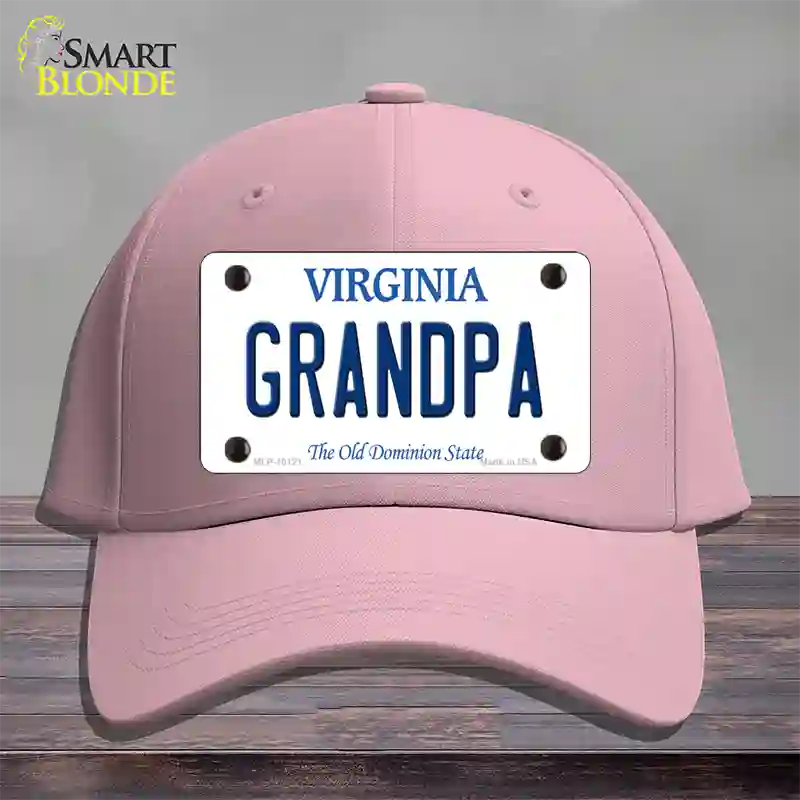 Grandpa Virginia Novelty License Plate Hat Cotton / Pink