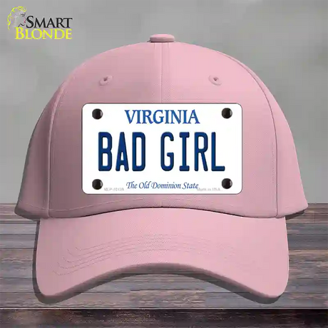 Bad Girl Virginia Novelty License Plate Hat Cotton / Pink