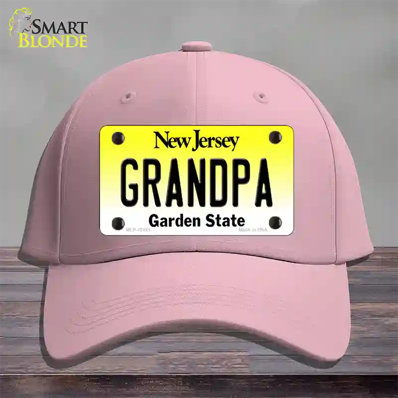 Grandpa New Jersey Novelty License Plate Hat Cotton / Pink