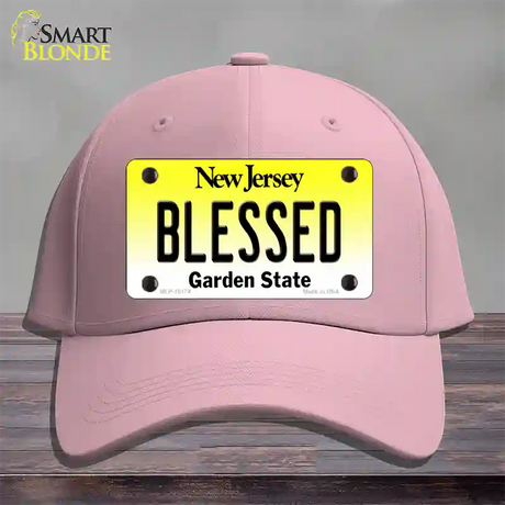 Blessed New Jersey Novelty License Plate Hat Cotton / Pink