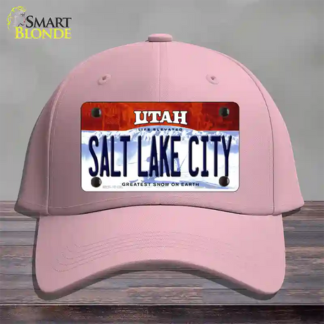 Salt Lake City Utah Novelty License Plate Hat Cotton / Pink