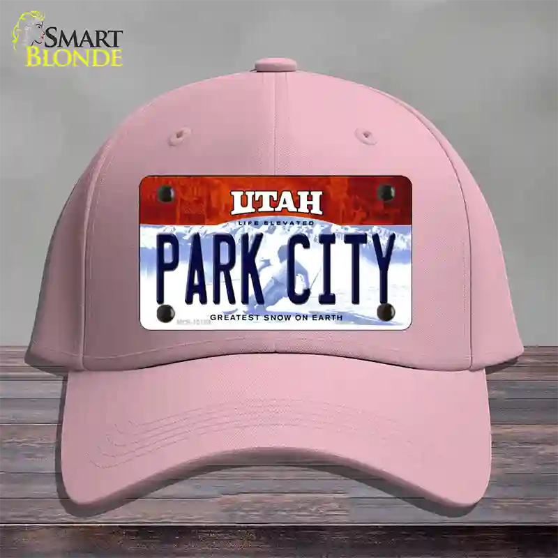 Park City Utah Novelty License Plate Hat Cotton / Pink