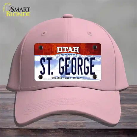 St George Utah Novelty License Plate Hat Cotton / Pink