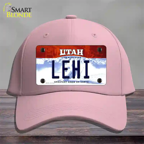 Lehi Utah Novelty License Plate Hat Cotton / Pink