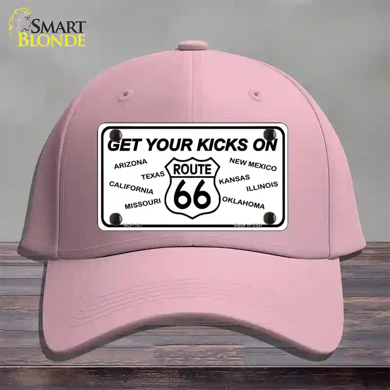 Get Your Kicks On 66 Novelty License Plate Hat Cotton / Pink