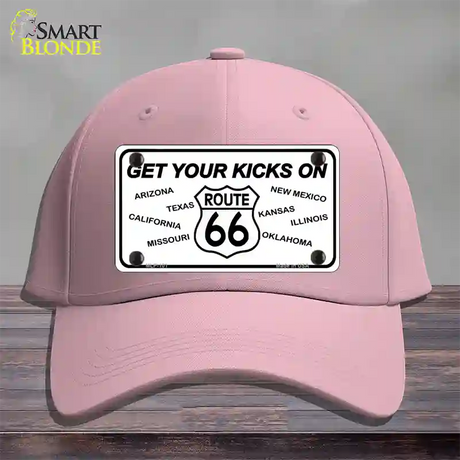 Get Your Kicks On 66 Novelty License Plate Hat Cotton / Pink