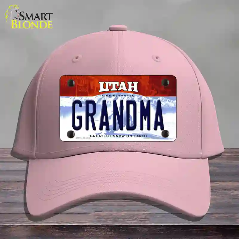 Grandma Utah Novelty License Plate Hat Cotton / Pink