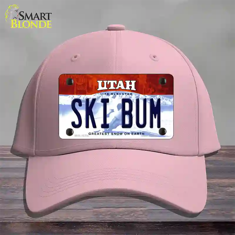 Ski Bum Utah Novelty License Plate Hat Cotton / Pink