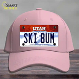 Ski Bum Utah Novelty License Plate Hat Cotton / Pink