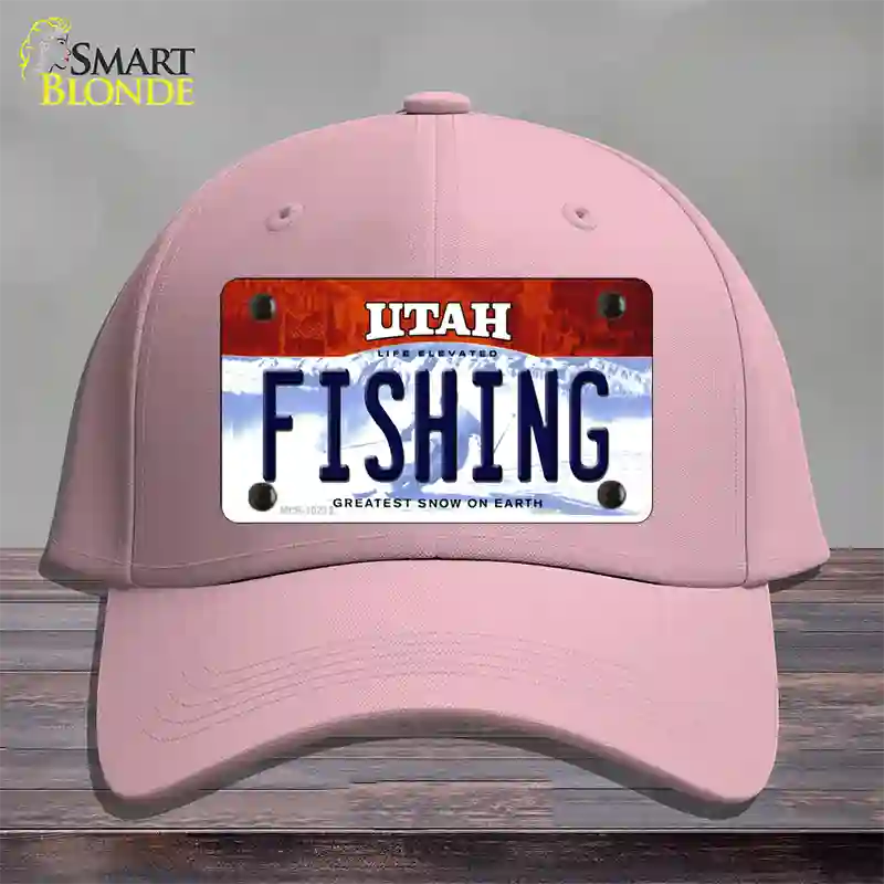 Fishing Utah Novelty License Plate Hat Cotton / Pink