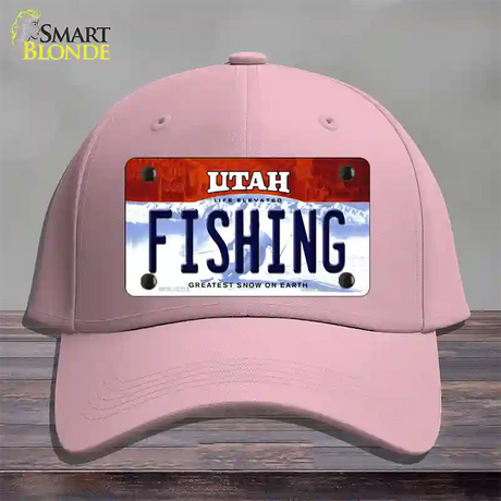 Fishing Utah Novelty License Plate Hat Cotton / Pink