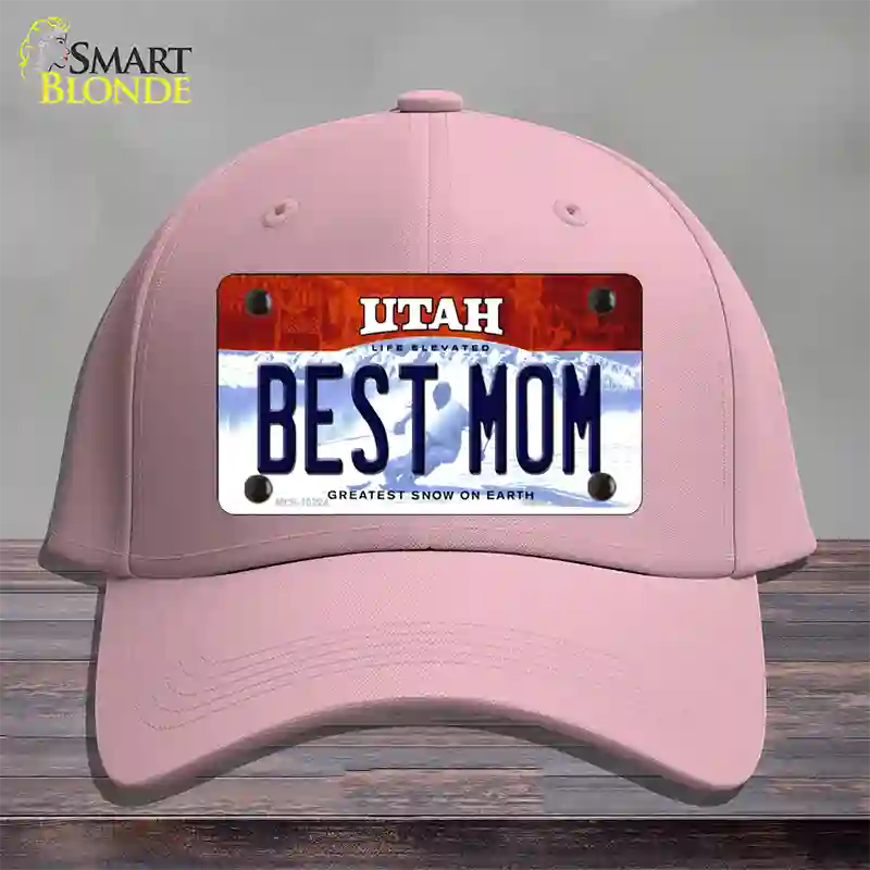 Best Mom Utah Novelty License Plate Hat Cotton / Pink