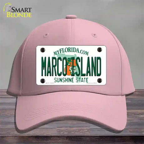 Marco Island Florida Novelty License Plate Hat Cotton / Pink