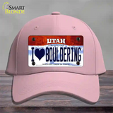 I Love Bouldering Utah Novelty License Plate Hat Cotton / Pink