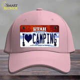 I Love Camping Utah Novelty License Plate Hat Cotton / Pink