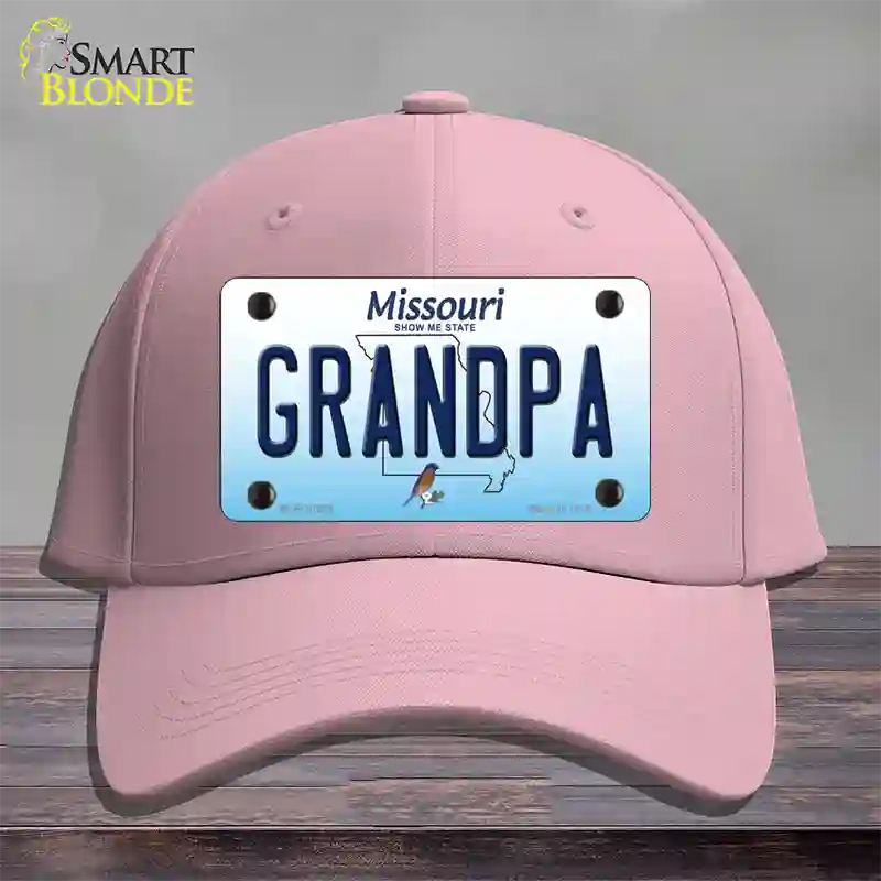 Grandpa Missouri Novelty License Plate Hat Cotton / Pink