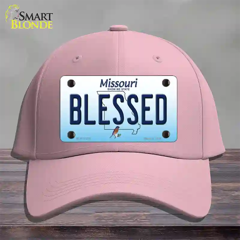 Blessed Missouri Novelty License Plate Hat Cotton / Pink