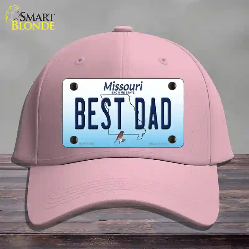 Best Dad Missouri Novelty License Plate Hat Cotton / Pink